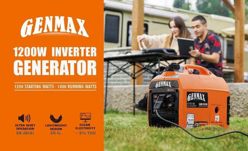 Genmax 1200 Watt Gasoline Inverter Generator GM1200i