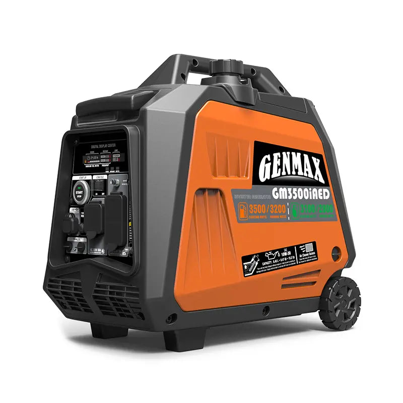 Genmax GM3500iAED Portable Inverter Generator, 3500W Super Quiet Gas or Propane Dual Fuel Portable Engine with Parallel Capability