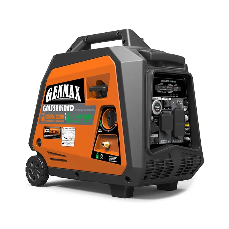 Genmax GM3500iAED Portable Inverter Generator, 3500W Super Quiet Gas or Propane Dual Fuel Portable Engine with Parallel Capability