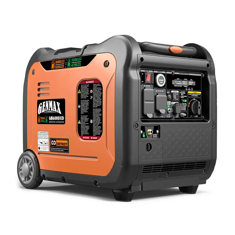 Genmax GM6000iED Portable Inverter Generator, 6000W Super Quiet Dual Fuel Portable Engine