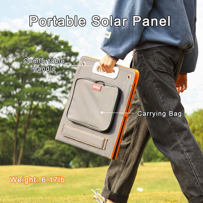 FF Flashfish 18V/100W Foldable Solar Panel for Phones, Tablets On Camping Fishing Van RV Road Trip