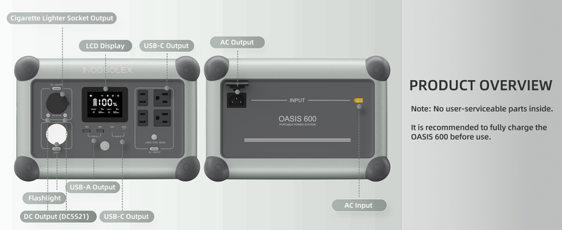 NODSOLEX Oasis 600W Portable Power Station