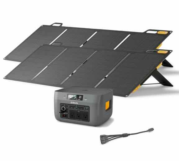 BioLite Bundle  BaseCharge 1500 Maxi Kit (with 4 Solar Panels 100)