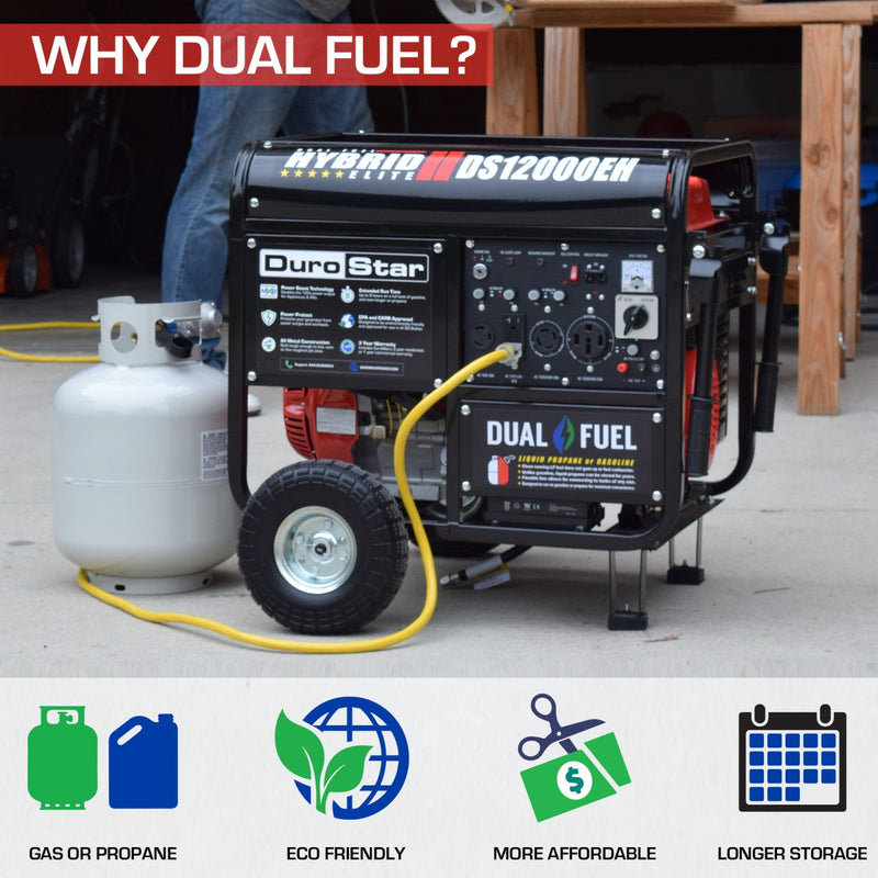 REFURB DuroStar DS12000EH 12,000 Watt Dual Fuel Hybrid Generator (Grade A)